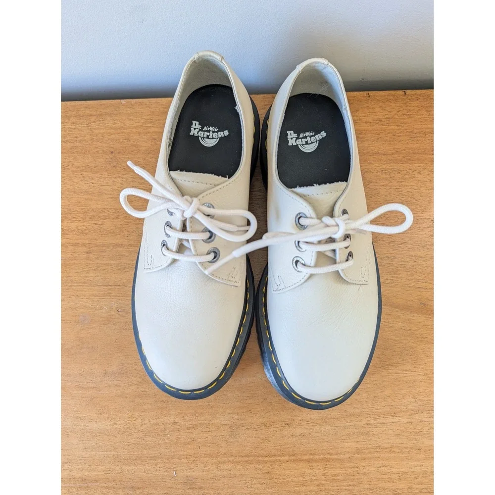Dr. Martens‎ 8053 Quad Platform Pisa Leather Shoes Parchment Beige 30612 US 9 L